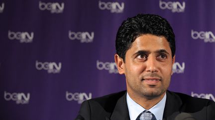 Le président du PSG et directeur de beIN Sport, Nasser Al-Khelaïfi, le 24 mai 2012. (ERIC PIERMONT / AFP)