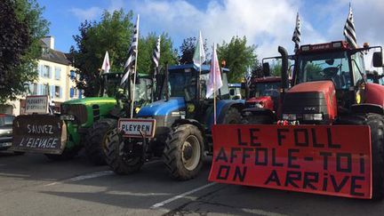 &nbsp; (Des tracteurs ont pris la route ce mardi dans toute la Bretagne © Radio France - France Bleu Breizh Izel)