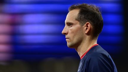 Renaud Lavillenie lors de l'épreuve du saut à la perche lors des Jeux olympiques de Tokyo, le 3 août 2021.&nbsp; (CURUTCHET VINCENT / KMSP / AFP)