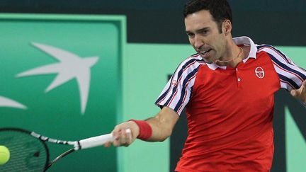 Mikhail Kukushkin n'a pas perdu de set ce vendredi  (ALEXEI FILIPPOV / AFP)