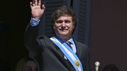 Argentine President Javier Milei during his inauguration in Buenos Aires, December 10, 2023. (PABLO PORCIUNCULA / AFP)