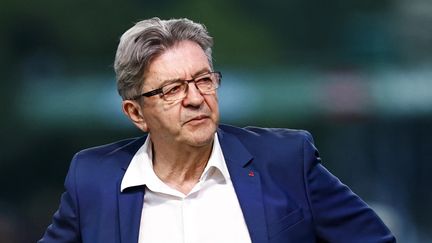 Le leader insoumis, Jean-Luc Mélenchon, à Paris le 7 juillet 2024. (SAMEER AL-DOUMY / AFP)