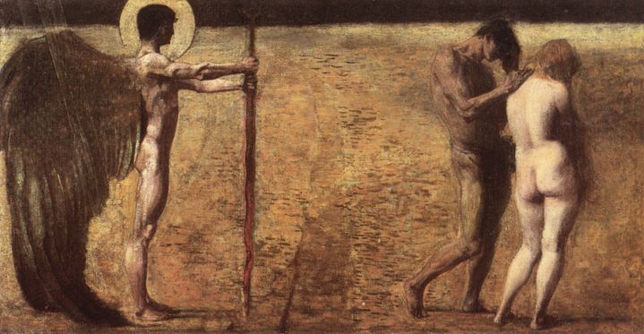 Franz von Stuck, "L'Expulsion du Paradis", vers 1890Paris, musée d'Orsay, achat
 (Musée d’Orsay, dist RMN-Grand Palais / Patrice Schmidt)