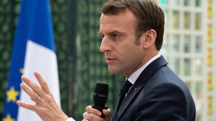 Le président de la République Emmanuel Macron, le 1er mars 2019 à Bordeaux. (CAROLINE BLUMBERG / POOL)