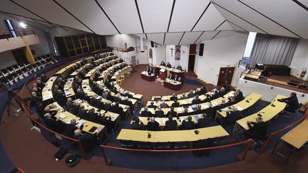 L'assemblée plénière des évêques catholiques français, à Lourdes (Hautes-Pyrénées), le 15 mars 2016.