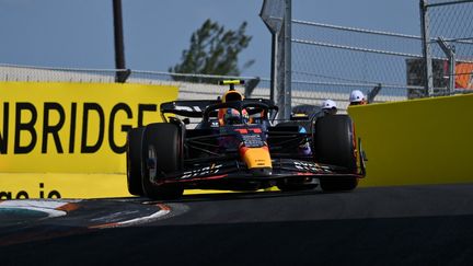 Sergio Perez lors de la séance de qualifications du Grand Prix de Miami, samedi 6 mai 2023. (ANGELA WEISS / AFP)