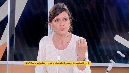 Céline Braconnier, politologue et directrice de Sciences Po Saint-Germain-en-Laye,&nbsp;sur franceinfo, le 18 juin 2021. (FRANCEINFO)