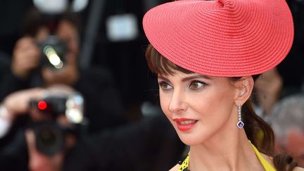 L'actrice Frédérique Belmonte les marches du Palais des festivals de Cannes (Alpes-Maritimes), le 10 mai 2018. (ANTHONY HARVEY / SHUTTERS / SIPA / REX)