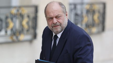 Eric Dupond-Moretti, ministre de la Justice sur le perron de l'Élysée pour le Conseil des ministres, le 28 avril 2022.&nbsp;&nbsp; (SEBASTIEN MUYLAERT / MAXPPP)