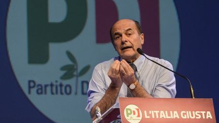 Le candidat du Parti d&eacute;mocrate (PD), Pier Luigi Bersani, en meeting &agrave; Florence (Italie), le 1er f&eacute;vrier 2013. (ANDREAS SOLARO / AFP)