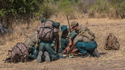 43 kilos d'ivoire et des munitions ont été saisis ces deux dernières années dans les parcs. 130 contrebandiers ont été arrêtés pendant la même période, la plupart condamnés à des peines d'au moins six ans de prison. Le gouvernement du Malawi a renforcé son arsenal en 2016 en inscrivant dans la loi des peines maximales de trente ans de réclusion pour les trafiquants.  (Amos Gumulira / AFP)