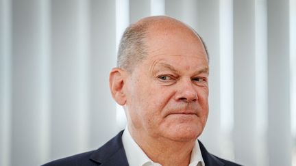 Le chancelier allemand, Olaf Scholz, le 10 juin 2024 à Berlin (Allemagne). (KAY NIETFELD / AFP)