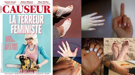 Des lectrices du magazine "Causette" ont post&eacute; sur Facebook des images d'elles portant du vernis pour d&eacute;noncer le num&eacute;ro de "Causeur" consacr&eacute; au f&eacute;minisme, le 8 juillet 2015. (CAUSEUR / FACEBOOK)