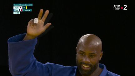 Paris 2024 - Judo : Teddy Riner renverse son adversaire et remporte son troisième titre individuel