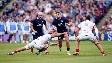 L'Ecosais Ollie Smith lors d'un test-match contre l'Angleterre, le 26 août 2023. (JANE BARLOW / MAXPPP)