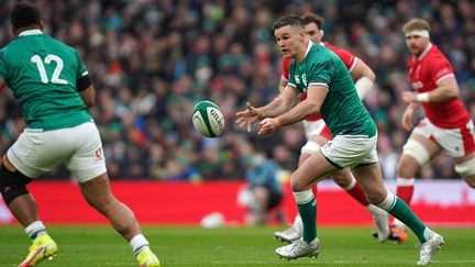 Jonathan Sexton, samedi 5 janvier, lors de l'ouverture du Tournoi des six nations face au pays de Galles.&nbsp; (NIALL CARSON / MAXPPP)