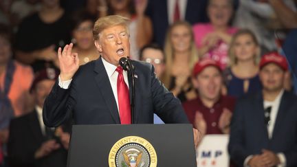 Le président américain, Donald Trump, le 4 août 2018 lors d'un meeting dans l'Ohio. (SCOTT OLSON / GETTY IMAGES NORTH AMERICA / AFP)