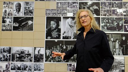 La photographe américaine Annie Leibovitz, le 24 mai 2017 à Arles (Bouches-du-Rhône). (BORIS HORVAT / AFP)