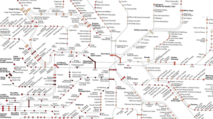 CARTE. Quel est le niveau de vie des franciliens le long des lignes de RER ? (NICOLAS ENAULT / FRANCEINFO)