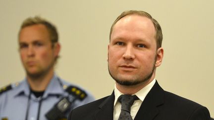 Anders Breivik lors de son procès à Oslo, le 24 août 2012. (ODD ANDERSEN / AFP)