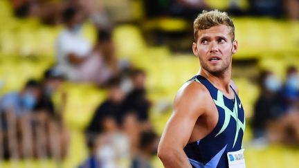 Le décathlonien Kevin Mayer (ici le 9 juillet 2021 à Monaco) fait ses débuts aux Jeux de Tokyo le 4 août 2021. (CLEMENT MAHOUDEAU / AFP)