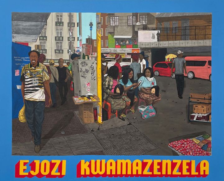 "Ejozi kwamazenzela" - Acrylique sur toile (ISAAC ZAVALE/KALASHNIKOVV GALLERY)