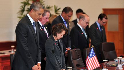 Le pr&eacute;sident am&eacute;ricain Barack Obama, le 25 avril 2014 &agrave; S&eacute;oul (Cor&eacute;e du Sud). (JUNG YEON-JE / AFP)