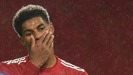 Marcus Rashford, footballeur dans l'équipe du Manchester United en Grande Bretagne. (OLI SCARFF / POOL)