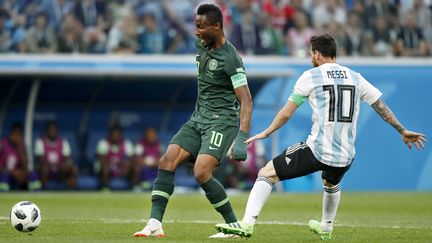 Le Nigerian John Obi Mikel, le 26 juin 2018 à Saint-Pétersbourg (Russie) contre l'Argentine. (STANLEY GONTHA / PRO SHOTS / AFP)