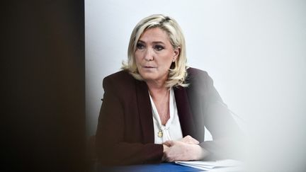 La candidate du Rassemblement national à l'élection présidentielle Marine Le Pen, le 23 mars 2022. (STEPHANE DE SAKUTIN / AFP)