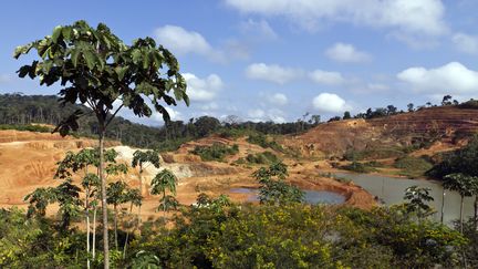 Une vue du site minier aurifère de Yaou à Maripasoula en Guyane, le 17 septembre 2011. (JODY AMIET / AFP)