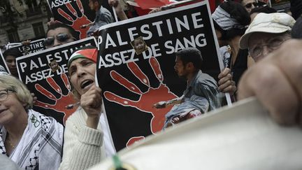 &nbsp; (Des manifestatants pro-palestiniens dimanche à Lyon © HOUCINE HADDOUCHE/WORLDPICTURES/MAXPPP)