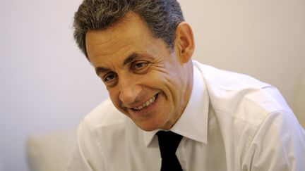 L'ancien pr&eacute;sident de la R&eacute;publique, Nicolas Sarkozy, lors d'un entretien &agrave; son QG de campagne, le 24 avril 2012 &agrave; Paris. (MAXPPP)