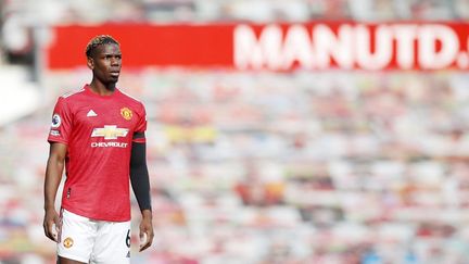 L'international français de Manchester United, Paul Pogba, le 18 avril sur la pelouse d'Old Trafford. (LYNNE CAMERON / DPPI / AFP)