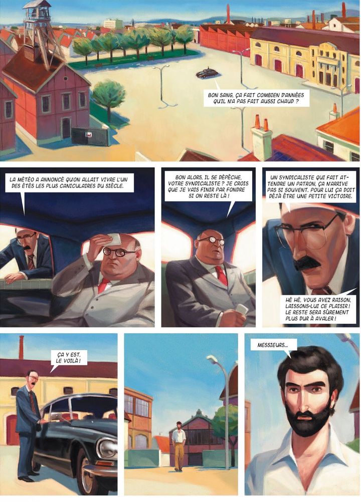 "On dirait le sud", la première planche du Tome 1
 (Rassat et Gauthey / Delcourt)