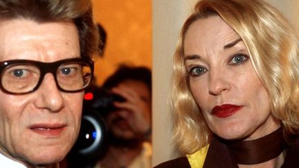 Loulou de la Falaise avec Yves Saint Laurent lors du défilé automne hiver 2001-2002
 (Schwarzwaelder/DPA/AFP)