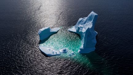 Un iceberg dans la baie de Bonavista (Canada), le 29 juin 2019.&nbsp; (JOHANNES EISELE / AFP)