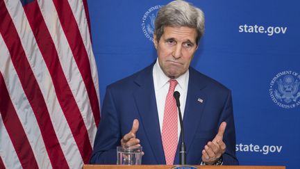 le secr&eacute;taire d'Etat am&eacute;ricain John Kerry, &agrave; New Delhi (Inde), le 1er ao&ucirc;t 2014. (LUCAS JACKSON / AFP)