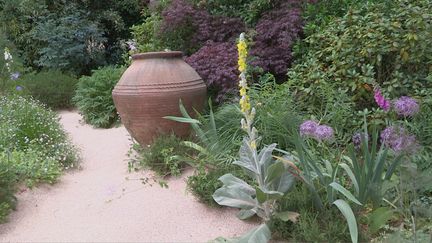 Allée en sable au jardin Agapanthe.&nbsp; (ISABELLE MORAND / RADIO FRANCE / FRANCE INFO)