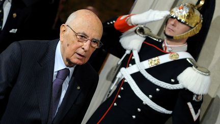 Giorgio Napolitano, le 21 mars 2013, &agrave; Rome. (MARIANELLA MARCO/OLYCOM/SIPA)