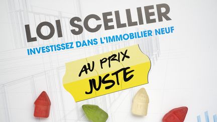 Une affiche publicitaire pour le dispositif Scellier, le 16 décembre 2010 au salon de l'immobilier à Paris. (ST?PHANE OUZOUNOFF / PHOTONONSTOP / AFP)