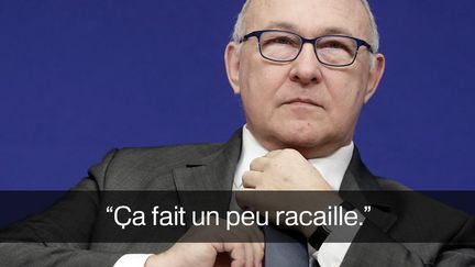 Le ministre des Finances, Michel Sapin, a &eacute;t&eacute; prim&eacute; dans la cat&eacute;gorie "La faute &agrave; la (promo) Voltaire", pour cette remarque adress&eacute;e, sur le ton de la plaisanterie, &agrave; un inspecteur du travail d'origine maghr&eacute;bine, &agrave; qui il remettait une distinction, en d&eacute;cembre 2013. (  MAXPPP)