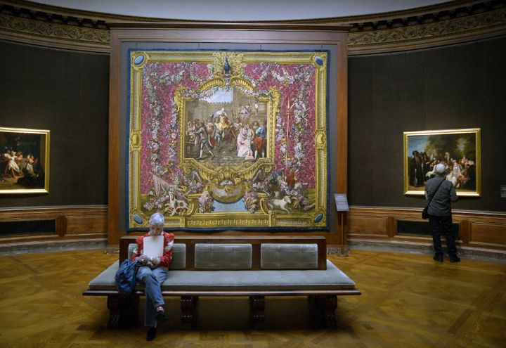 Tapisserie des Gobelins sur "Don Quichotte", d'après le peintre Coypel, exposée à la Frick Collection de New York
 (TIMOTHY A. CLARY / AFP)