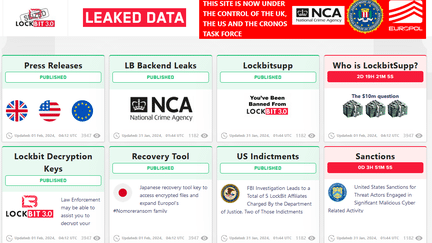 Quand la NCA se moque de LockBit après avoir neutralisé les pirates informatiques. (CAPTURE D'ECRAN)