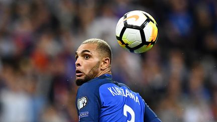 Layvin Kurzawa lors de France&nbsp;-&nbsp;Pays-Bas, le 31 août 2017. (FRANCK FIFE / AFP)