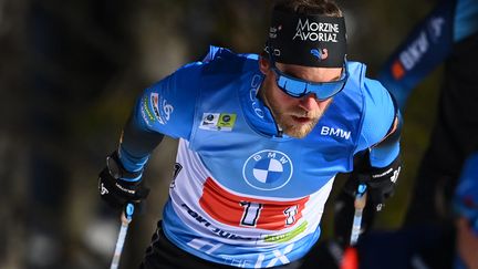 Antonin Guigonnat sur le relais simple mixte des championnats du monde (JOE KLAMAR / AFP)