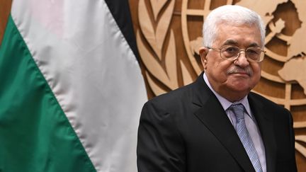 Mahmoud Abbas, au siège des Nations unies, à New York (Etats-Unis).&nbsp; (ANGELA WEISS / AFP)