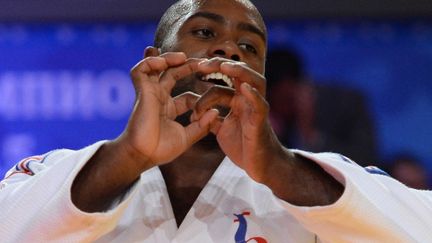 Teddy Riner, champion du monde pour la 8e fois à Astana (VASILY MAXIMOV / AFP)