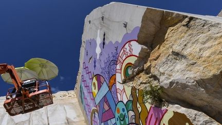 Le Festival Street art on The Roc habille une carrière bourguignone 
 (PHILIPPE DESMAZES / AFP)