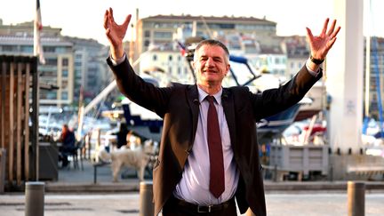 Jean Lassalle, candidat à la présidentielle, à Marseille (Bouches-du-Rhône), le 12 avril 2017. (CITIZENSIDE/GEORGES ROBERT / CITIZENSIDE)